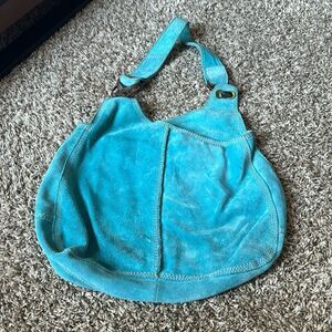 Lucky brand blue genuine suede leather purse